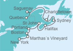 Itinerario del Crucero Desde Nueva York a Quebec (Canadá) - NCL Norwegian Cruise Line