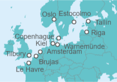 Itinerario del Crucero Desde Estocolmo (Suecia) a Le Havre (París) - NCL Norwegian Cruise Line