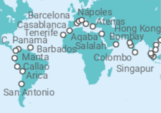 Itinerario del Crucero Vuelta al mundo  Costa Cruceros - Costa Cruceros