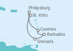 Itinerario del Crucero Santa Lucía, Barbados TI - MSC Cruceros