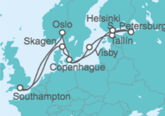 Itinerario del Crucero Noruega, Dinamarca, Suecia, Estonia, Rusia, Finlandia - MSC Cruceros