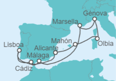 Itinerario del Crucero España, Portugal, Italia, Francia - MSC Cruceros