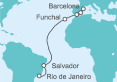 Itinerario del Crucero España, Portugal, Brasil - MSC Cruceros