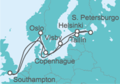 Itinerario del Crucero Noruega, Suecia, Finlandia, Rusia, Estonia, Dinamarca TI - MSC Cruceros