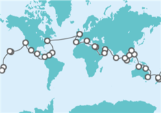 Itinerario del Crucero Vuelta al mundo 2023 Cunard - Cunard