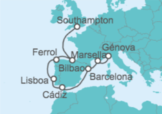 Itinerario del Crucero Francia, España, Portugal TI - MSC Cruceros