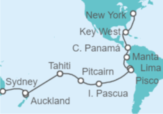 Itinerario del Crucero Desde Nueva York a Sydney (Australia) - Princess Cruises