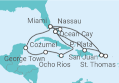 Itinerario del Crucero Puerto Rico, Islas Vírgenes - EEUU, Bahamas, Estados Unidos (EE.UU.), Jamaica, Islas Caimán, Méxi... - MSC Cruceros