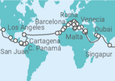 Itinerario del Crucero Vuelta al mundo 2023 Princess Cruises - Princess Cruises
