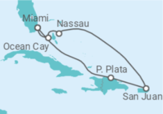 Itinerario del Crucero Maravillas del Caribe - MSC Cruceros