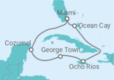 Itinerario del Crucero Soñando en el Caribe - MSC Cruceros