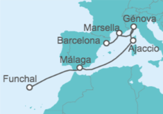 Itinerario del Crucero Francia, Italia, España - MSC Cruceros