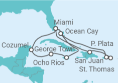 Itinerario del Crucero Jamaica, Islas Caimán, México, Estados Unidos (EE.UU.), Puerto Rico, Islas Vírgenes - EEUU - MSC Cruceros