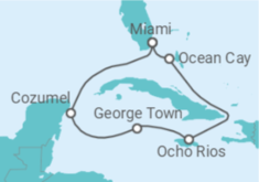 Itinerario del Crucero Jamaica, Islas Caimán, México - MSC Cruceros