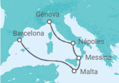 Itinerario del Crucero Italia, Malta TI - MSC Cruceros
