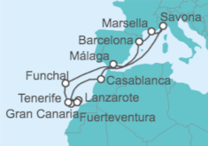 Itinerario del Crucero Islas Canarias - Costa Cruceros