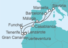 Itinerario del Crucero Islas Canarias - Costa Cruceros