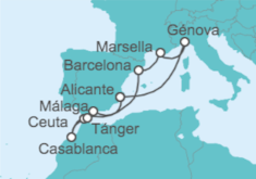 Itinerario del Crucero España, Italia, Francia, Marruecos - MSC Cruceros