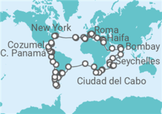 Itinerario del Crucero Vuelta al mundo 2023 Costa Cruceros - Costa Cruceros