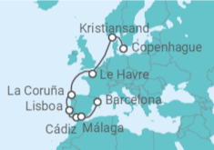 Itinerario del Crucero Francia, España, Portugal - Costa Cruceros