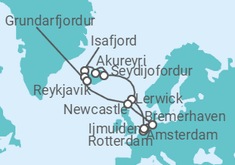 Itinerario del Crucero Islandia II  - Costa Cruceros