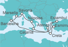 Itinerario del Crucero Italia, Turquía, Grecia, España, Francia - Costa Cruceros