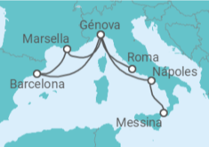 Itinerario del Crucero Italia, España, Francia - MSC Cruceros
