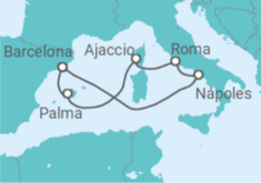Itinerario del Crucero España e Italia - Cunard
