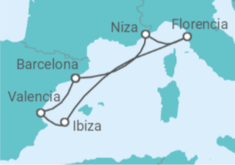 Itinerario del Crucero Francia, Italia, España - Cunard