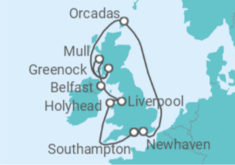 Itinerario del Crucero Islas Británicas - Cunard