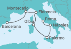 Itinerario del Crucero Italia, Mónaco - Holland America Line