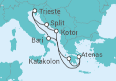 Itinerario del Crucero Italia, Croacia, Montenegro, Grecia - Costa Cruceros