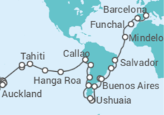 Itinerario del Crucero Tramo Vuelta al Mundo 2023 - MSC - MSC Cruceros