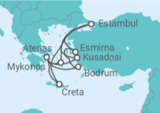 Itinerario del Crucero Turquía, Grecia - Costa Cruceros