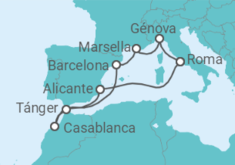 Itinerario del Crucero España, Marruecos, Italia TI - MSC Cruceros