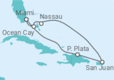 Itinerario del Crucero Maravillas del Caribe - con bebidas - MSC Cruceros