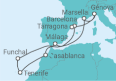 Itinerario del Crucero Marruecos, España, Portugal, Francia, Italia - MSC Cruceros