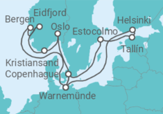 Itinerario del Crucero Noruega, Dinamarca, Alemania, Finlandia, Estonia, Suecia TI - MSC Cruceros