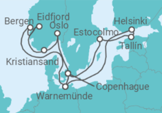 Itinerario del Crucero Alemania, Finlandia, Estonia, Suecia, Dinamarca, Noruega TI - MSC Cruceros