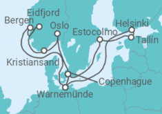 Itinerario del Crucero Alemania, Noruega, Dinamarca, Finlandia, Estonia, Suecia TI - MSC Cruceros