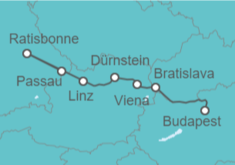 Itinerario del Crucero Avance 2022 : Danubio Clásico I con Baviera - Amadeus Cara 5***** de Budapest a Passau - Panavision