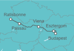 Itinerario del Crucero Danubio Clásico I con Baviera · Barco Amadeus Silver II 5***** de Passau a Budapest - Panavision