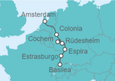 Itinerario del Crucero Avance 2022 : Clásico Rhin II · Barco Amadeus Silver II 5***** de Basilea a Amsterdam - Panavision