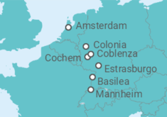 Itinerario del Crucero Clásico Rhin I · Amadeus Cara 5***** de Amsterdam a Basilea - Panavision