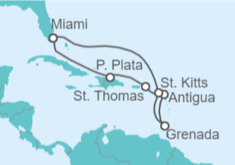 Itinerario del Crucero Antillas y República Dominicana - Royal Caribbean