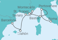 Itinerario del Crucero España, Mónaco, Francia - Seabourn