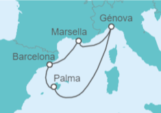 Itinerario del Crucero Francia, Italia, España - MSC Cruceros