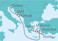 Itinerario del Crucero Croacia, Grecia, Turquía - Holland America Line