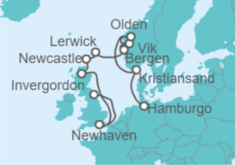 Itinerario del Crucero Reino Unido, Noruega - Hapag-Lloyd Cruises