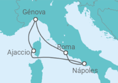 Itinerario del Crucero Italia, Francia TI - MSC Cruceros